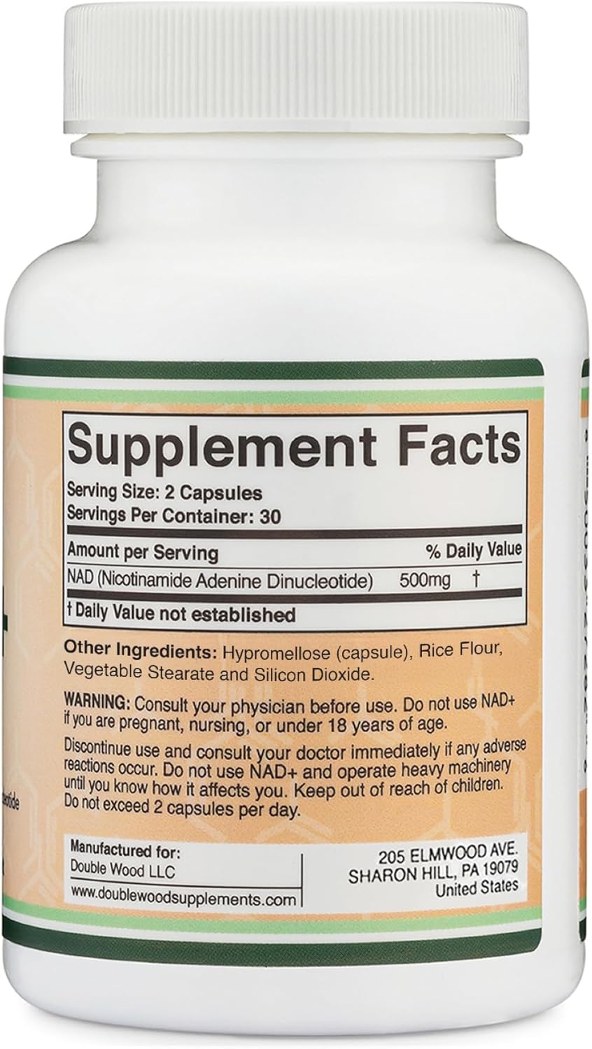 NAD Supplement (500Mg of 95% Pure NAD+ per Serving, 30 Day Supply) 