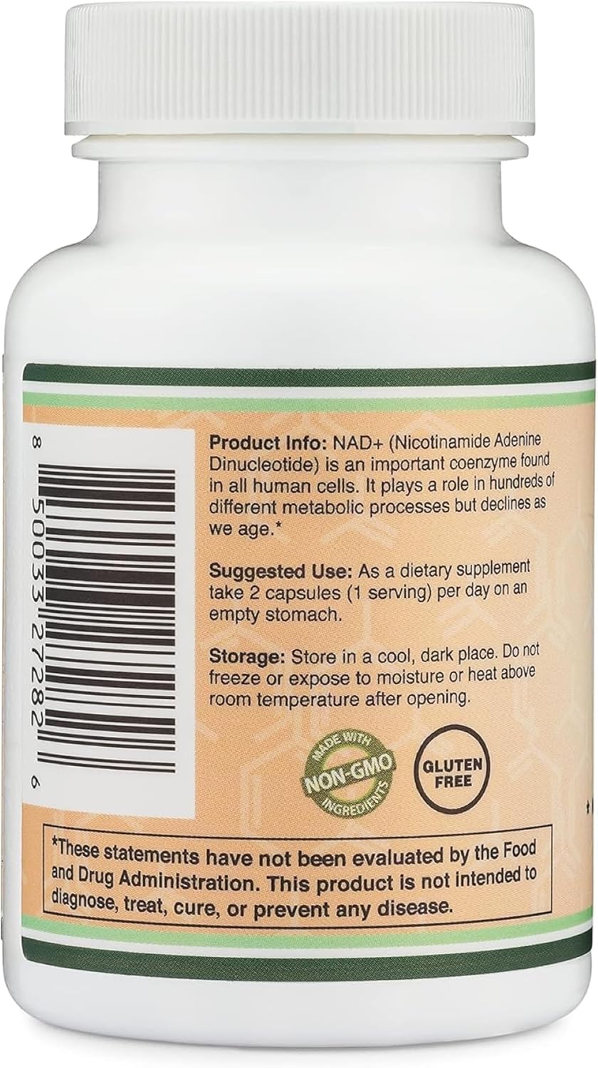 NAD Supplement (500Mg of 95% Pure NAD+ per Serving, 30 Day Supply) 