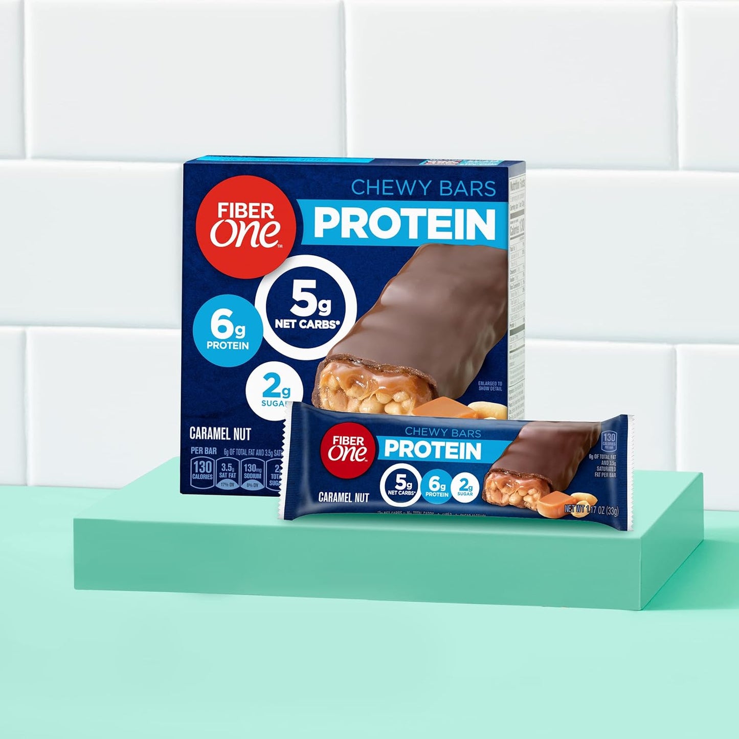 Chewy Protein Bars Caramel Nut 5 Ct