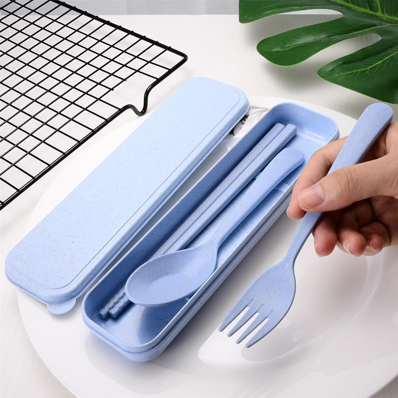 4 Boxes Mixed Color Portable Meal Prep Cutlery Set