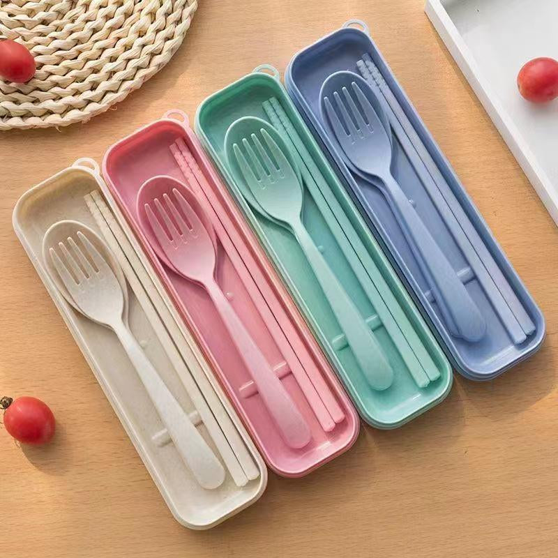 4 Boxes Mixed Color Portable Meal Prep Cutlery Set