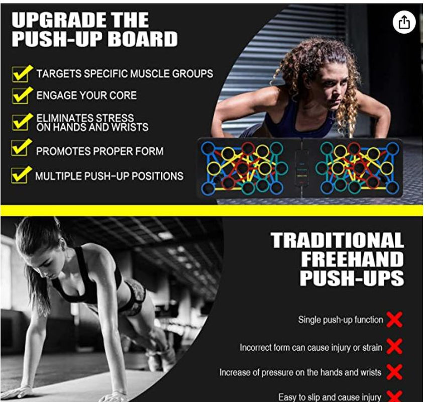 Home Gym Push Up Board - 24 in 1 Upper Body Workout Board